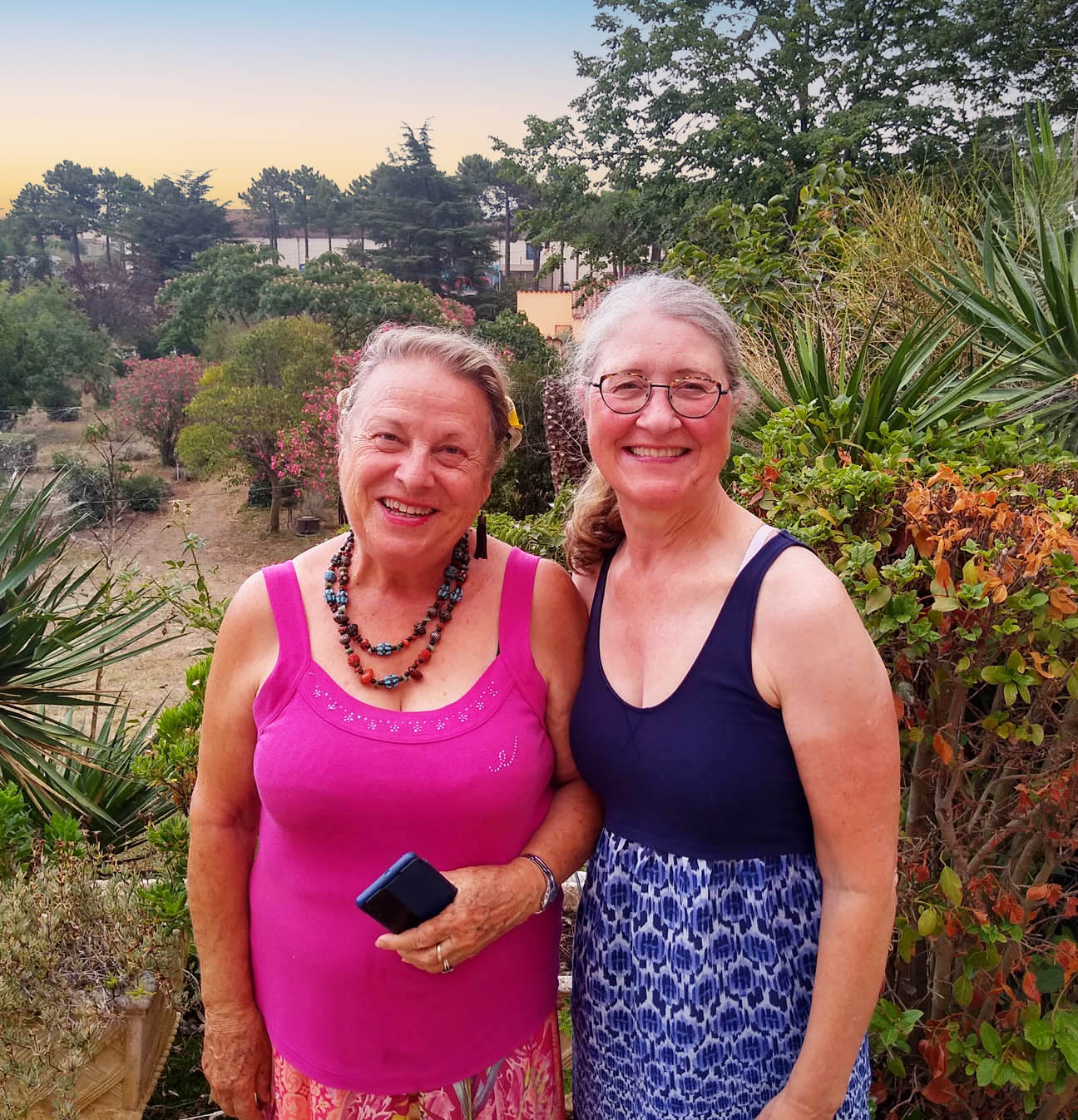 Mary Beth with host Helene in Argeles Sue Mer, France