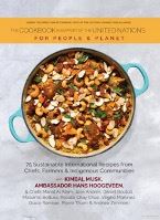 A photograph of the cover of The Cookbook in Support of the United Nations for People & Planet   showing a stew featuring cashew nuts.